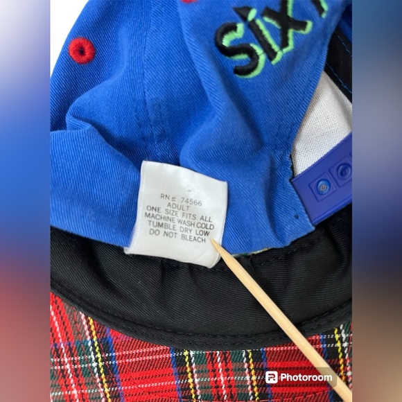 Six Flags Tweety Cap Blue Red Plaid Snapback Adjustable Embroidered Adult Vtg - Picture 9 of 10